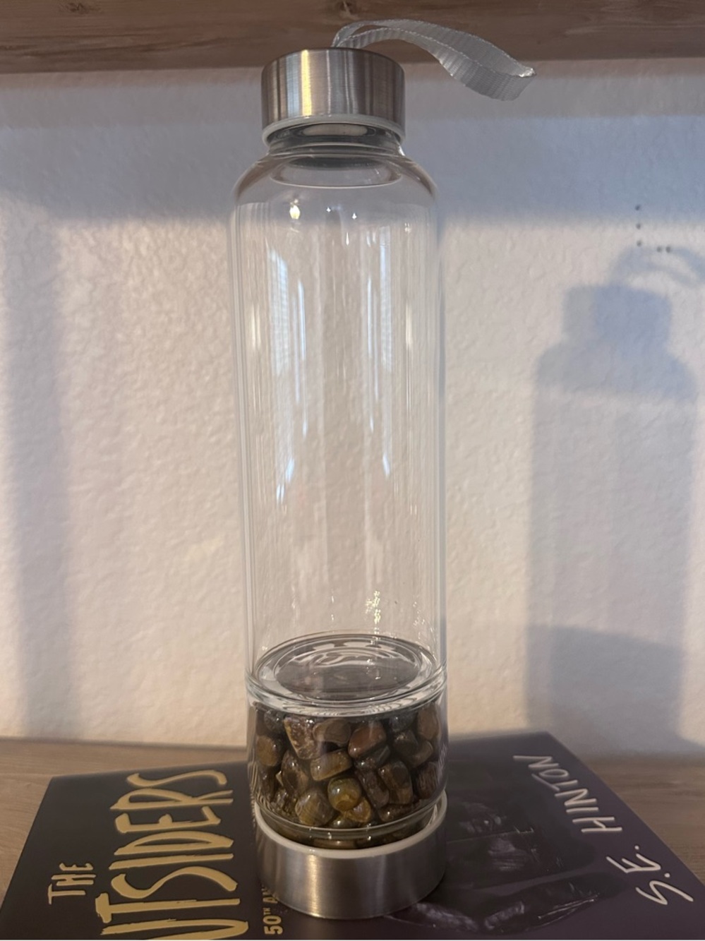 16 Oz Glass Water Bottle - Tigers Eye